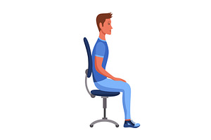 Incorrect back sitting, a Person Illustration by Things for designers