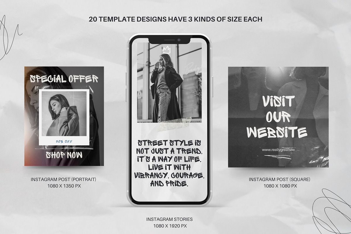 Modern Instagram Templates Canva, a Social Media Template by InstaDesignPro (Photo 2 of 8)
