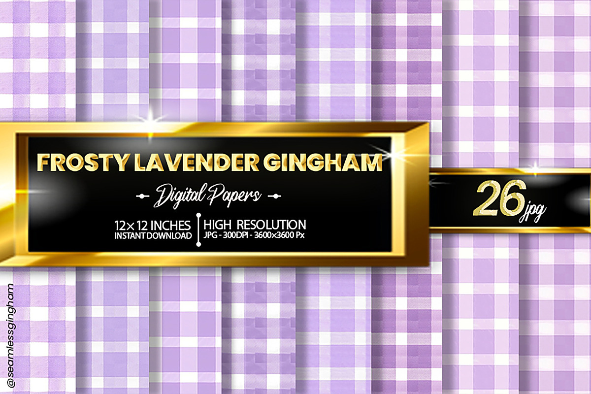 Frosty Lavender Gingham Digital Pape, a Graphic by Hurairagraphics (Photo 1 of 5)