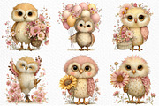 Funny Spring Owl Clipart, an Illustration by Craft Nest (Thumbnail 5 of 12)
