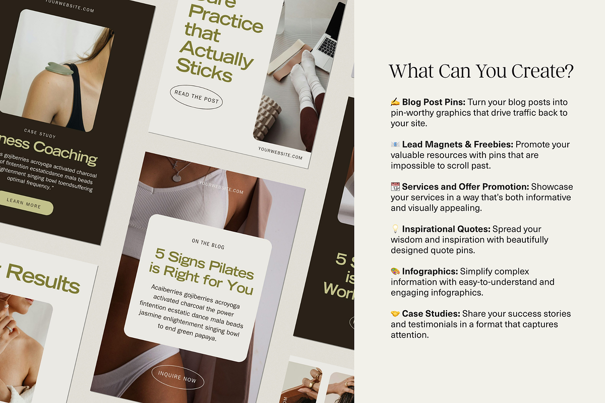 Canva Pinterest Marketing Templates, a Marketing Template by Glo Design Studio (Photo 9 of 20)