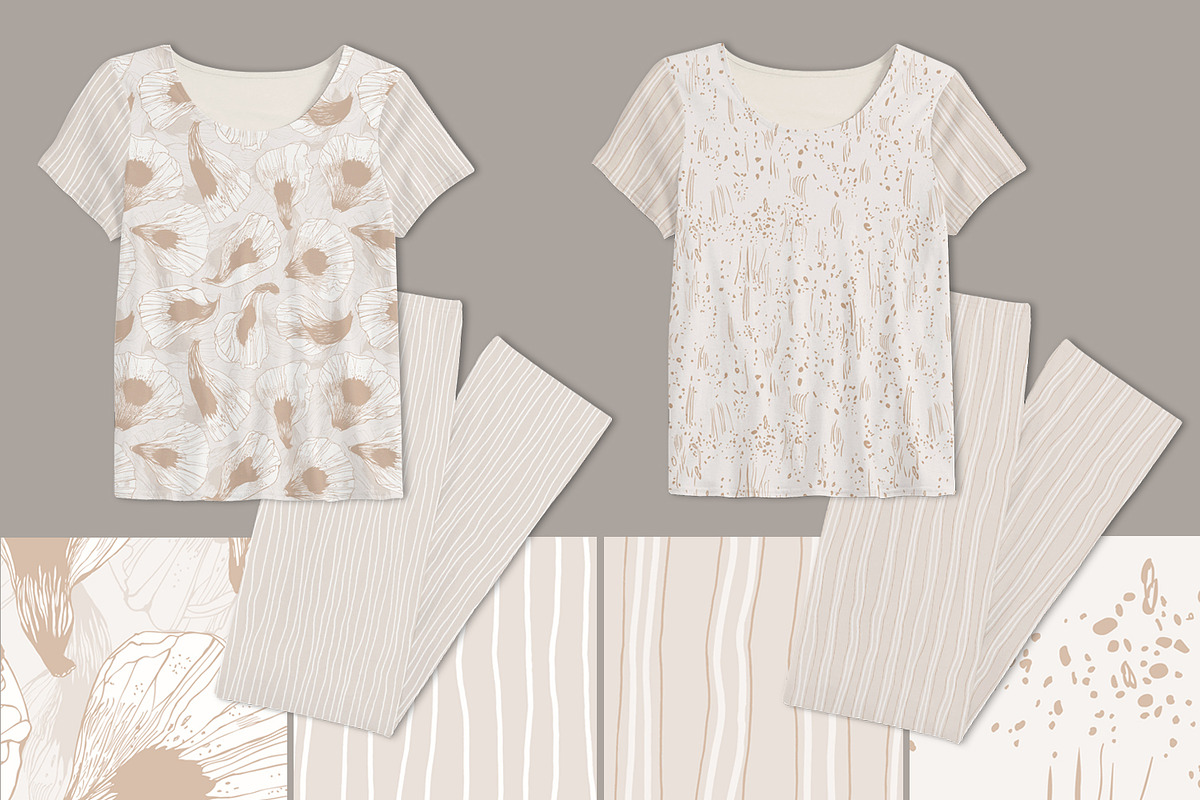 Stripy beige patterns, a Pattern Graphic by julianaapina (Photo 4 of 6)
