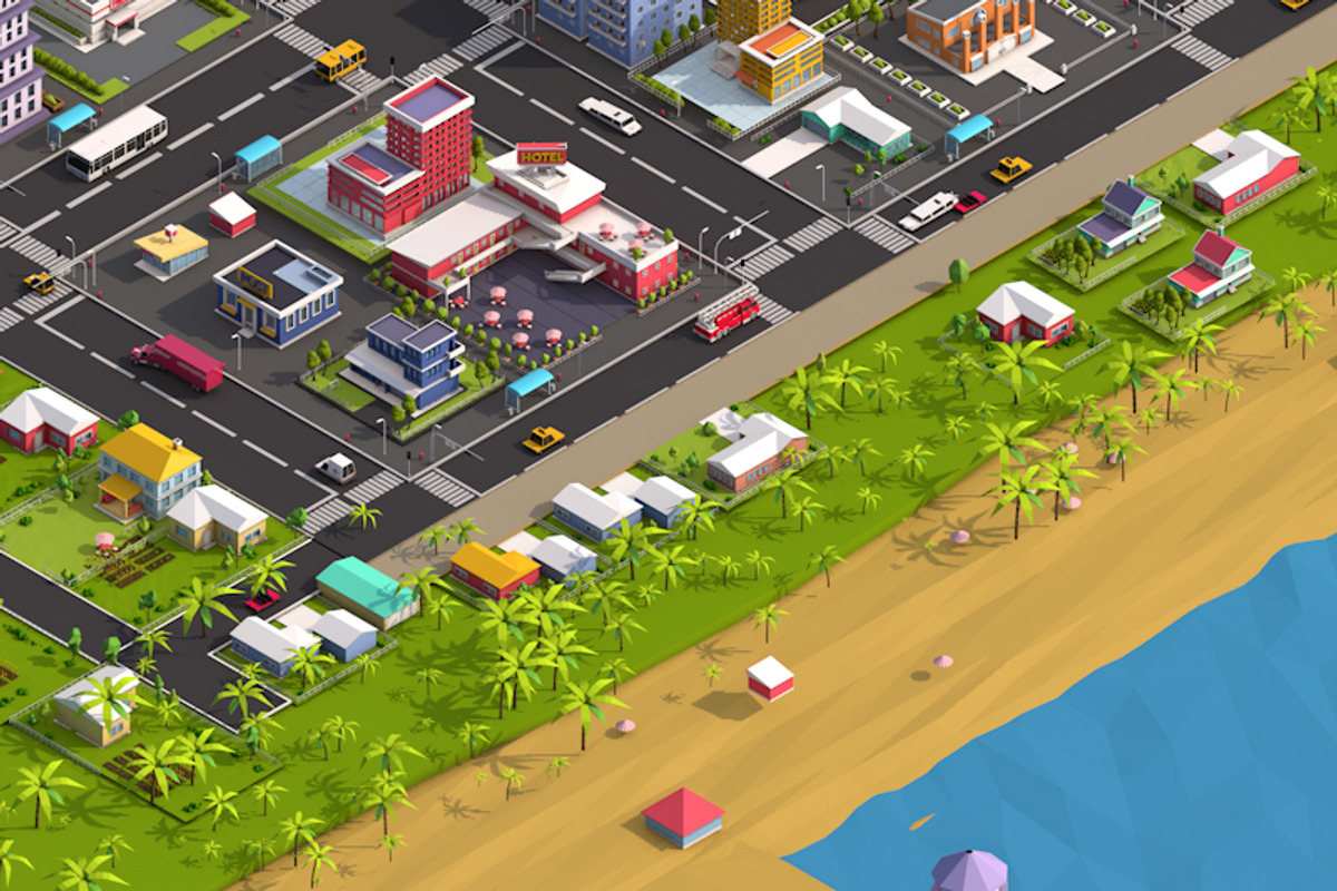 Low Poly Megapolis Premium Pack, an Architecture 3D Model by Anton Moek (Photo 3 of 14)