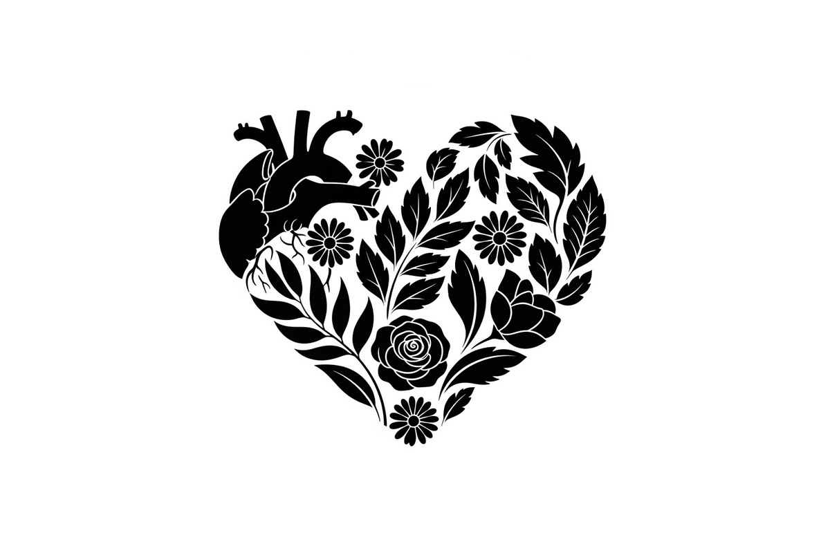Floral Heart Silhouette Bundle, an Illustration by Designs_River (Photo 8 of 31)