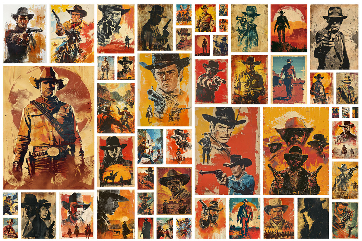 209 Vintage movie posters, a Person Illustration by Handmadefont (Photo 4 of 11)