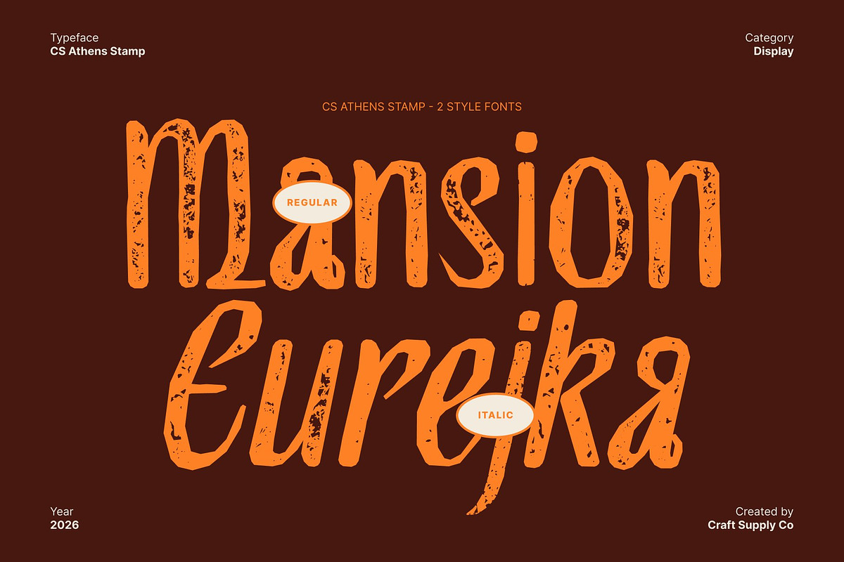 CS Athens Stamp, a Sans Serif Font by Craft Supply Co. (Photo 4 of 8)