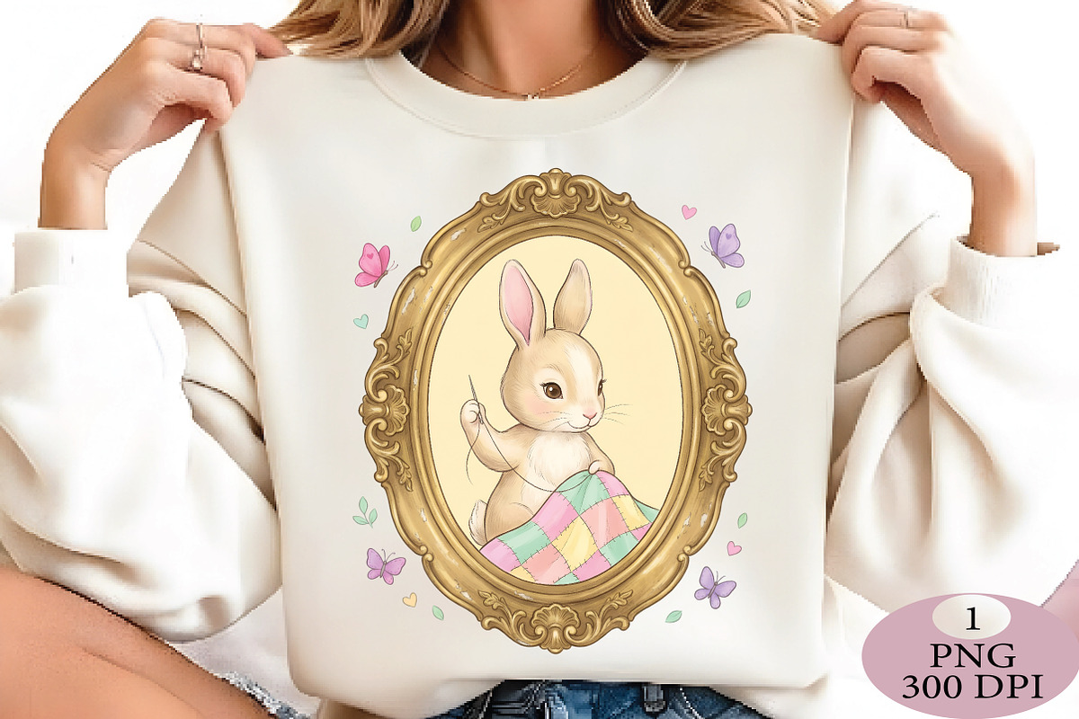 Cute Bunny Mom Sewing Quilt PNG, an Illustration by Daily.Designs (Photo 5 of 5)