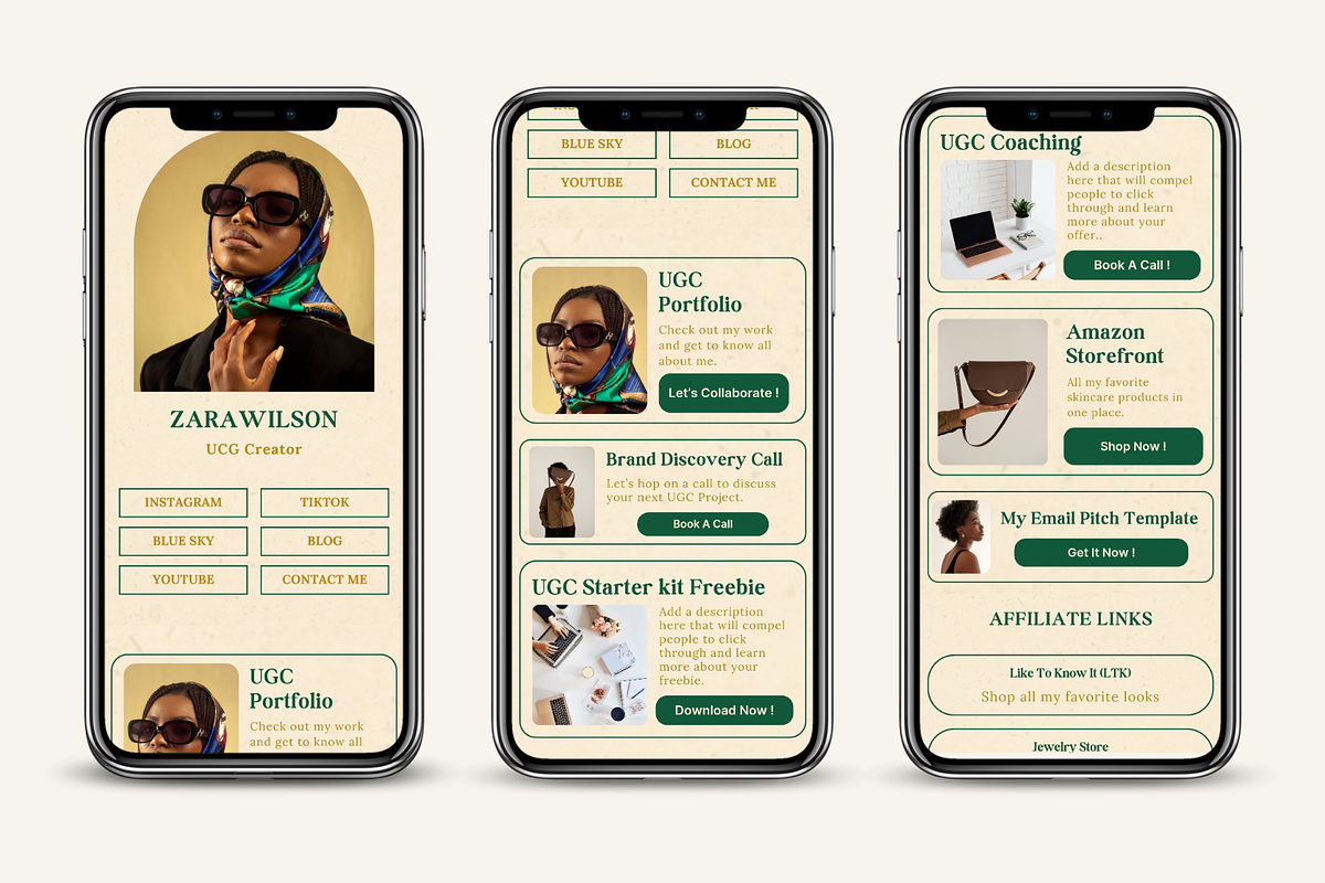 UGC Link In Bio Website Canva, a Landing Page Template by The Chaos Project (Photo 2 of 8)