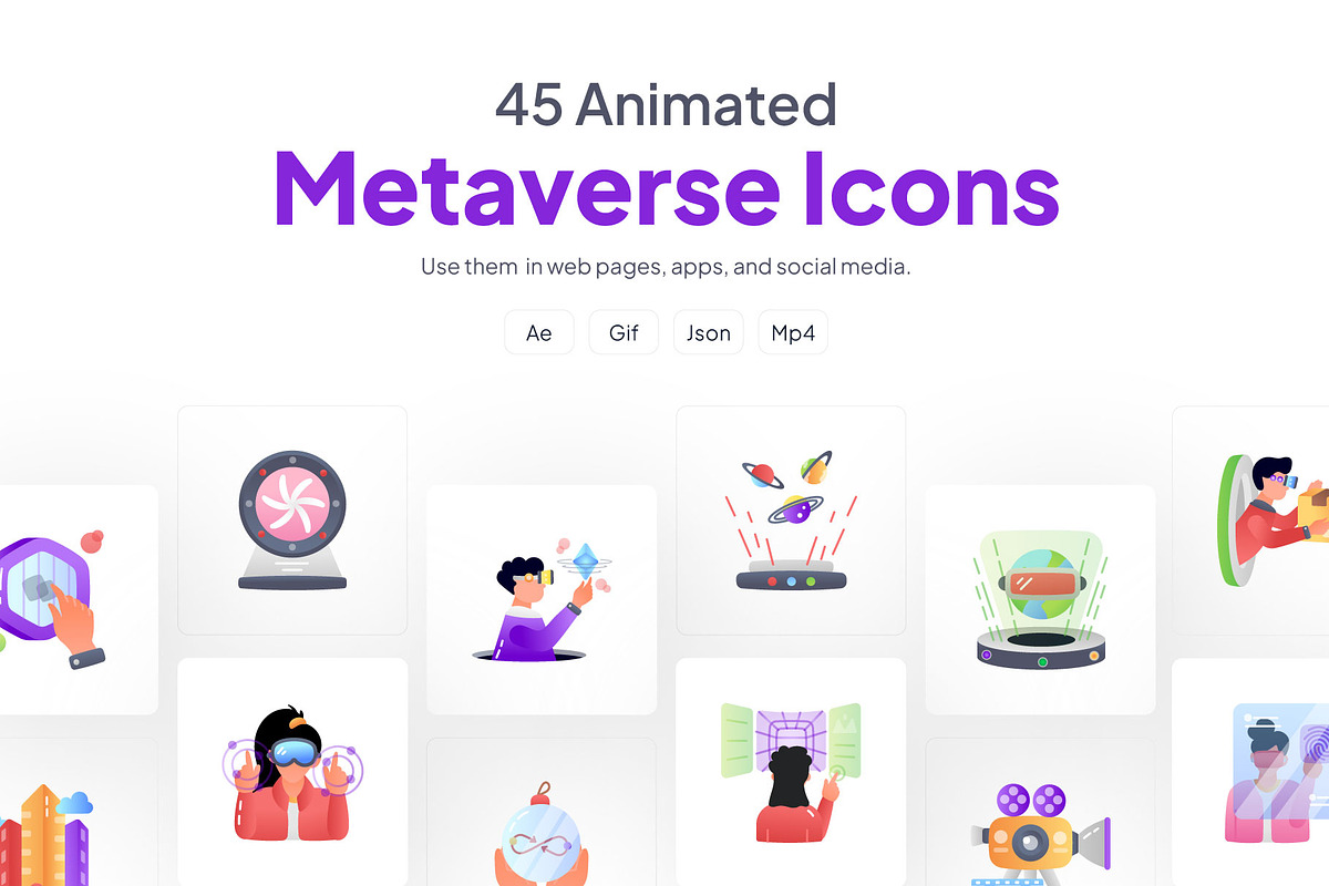 Animated Metaverse Icons, a Duotone Icon by Prosymbols (Photo 1 of 3)
