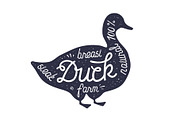 Duck, silhouette, lettering, a Food Illustration by Foxys Graphic (Thumbnail 1 of 3)