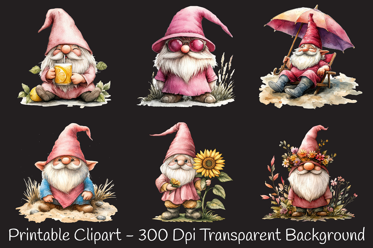 Summer Vintage Cute Gnome Sublimatio, an Illustration by RobertsArt (Photo 4 of 6)