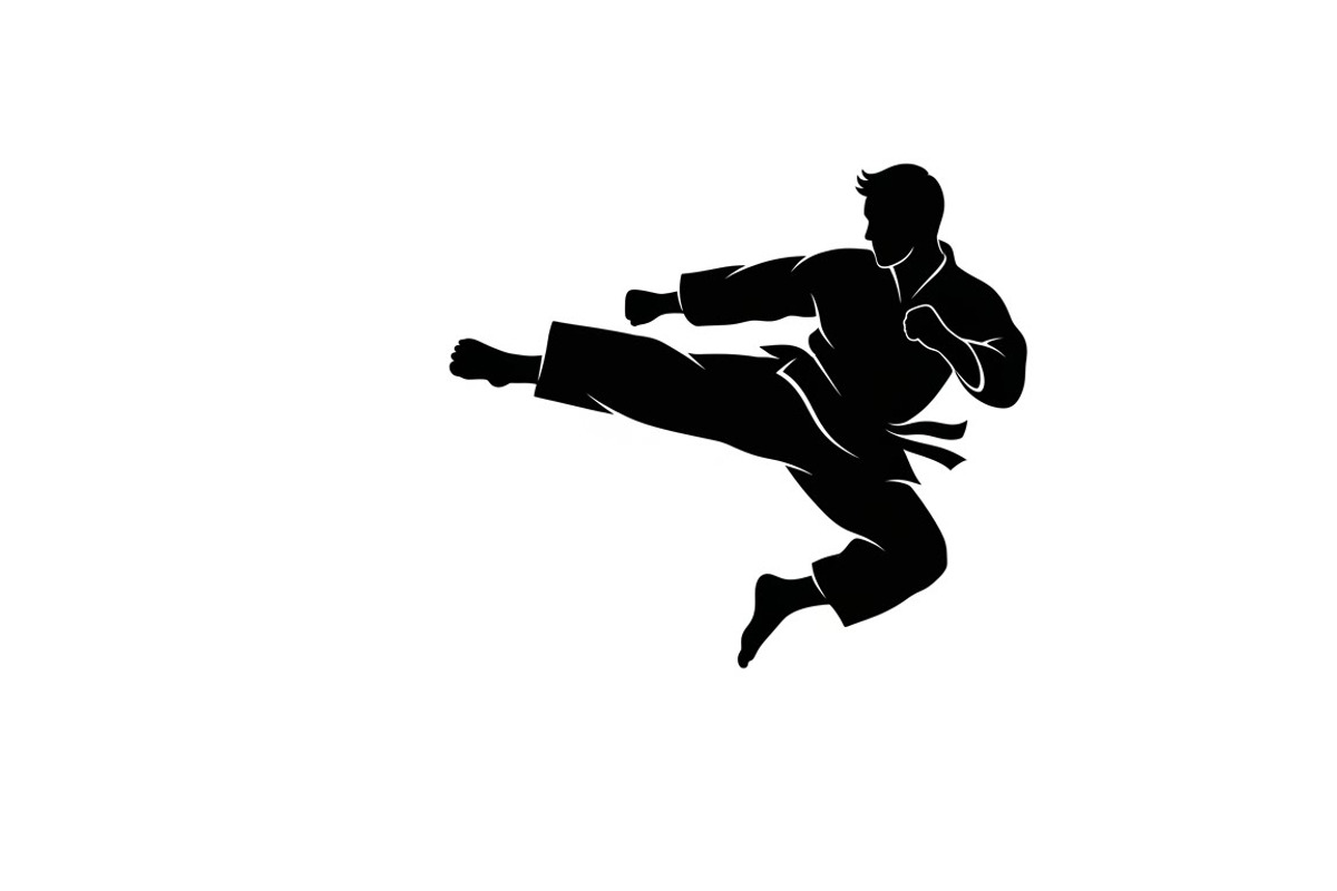 Dynamic martial arts kick silhouette, a Graphic by Amazin_art (Photo 3 of 36)