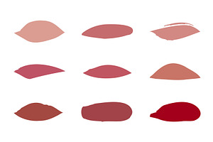 Lipstick swatches set for beauty and, an Illustration by okskukuruza