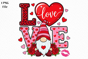 Valentine Gnome PNG, an Illustration by Canvas Craft