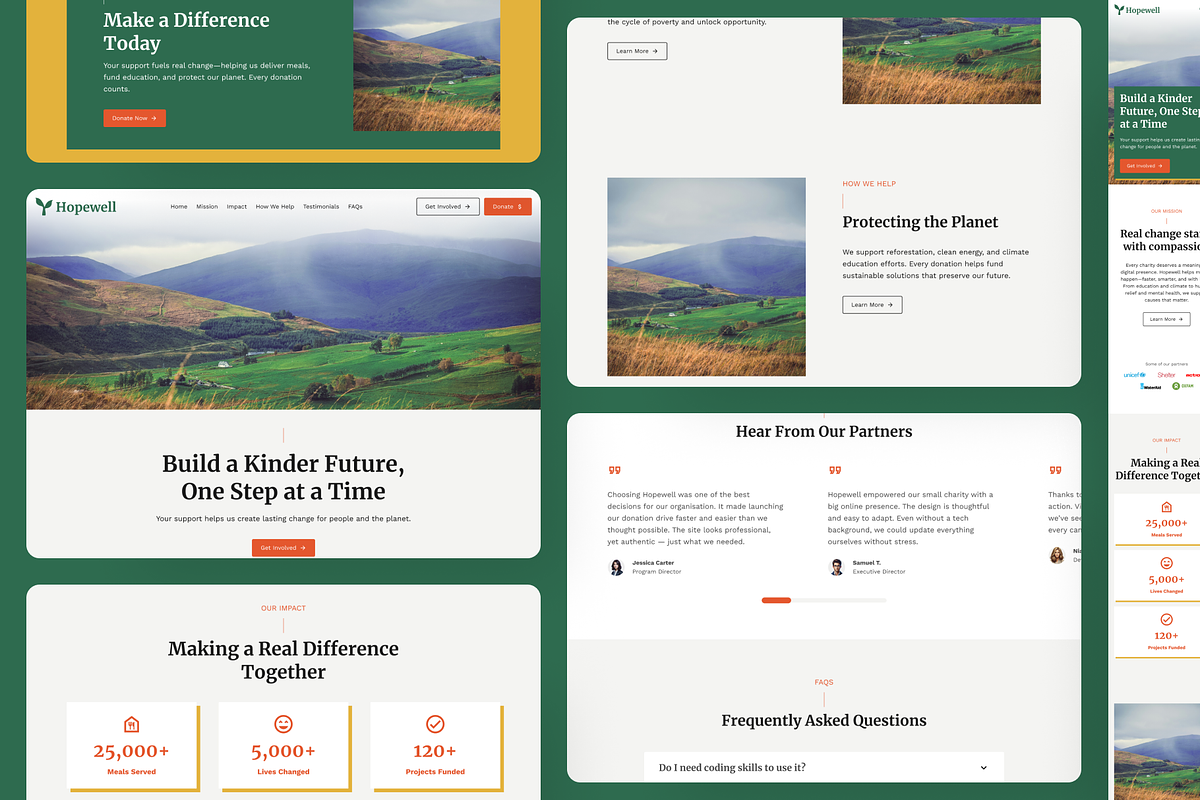 Hopewell – Charity Website Template, a Landing Page Template by Sasha Lantukh (Photo 4 of 6)