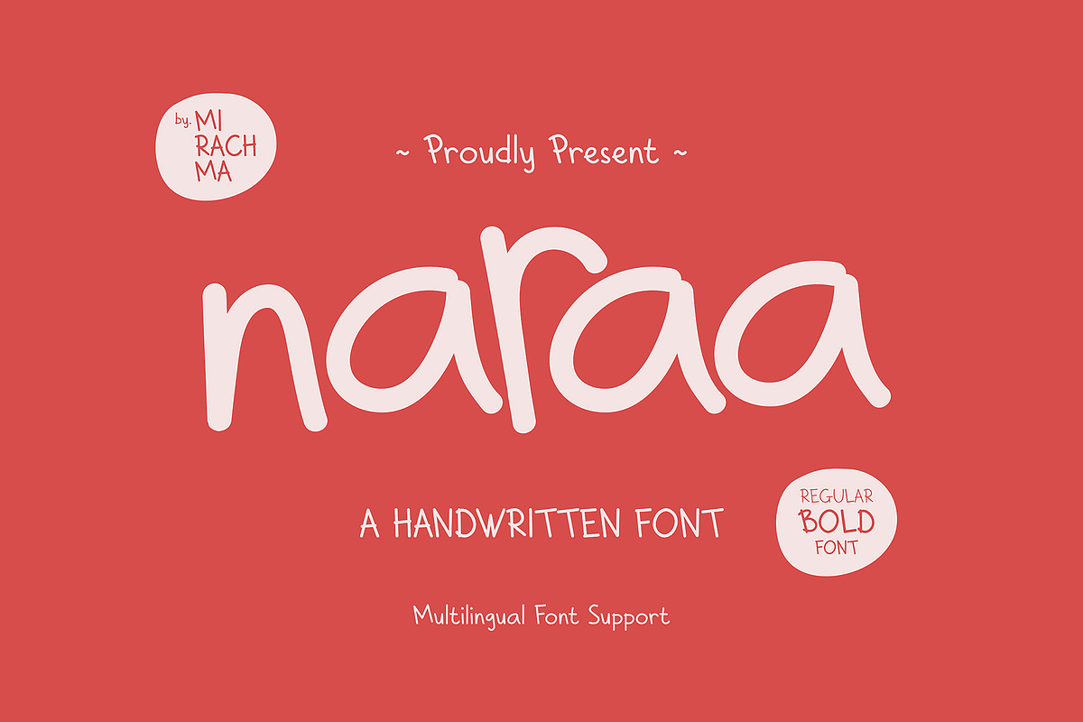 Naraa - Handwritten Font, a Handwritten Font by Mirachma Project (Photo 1 of 7)