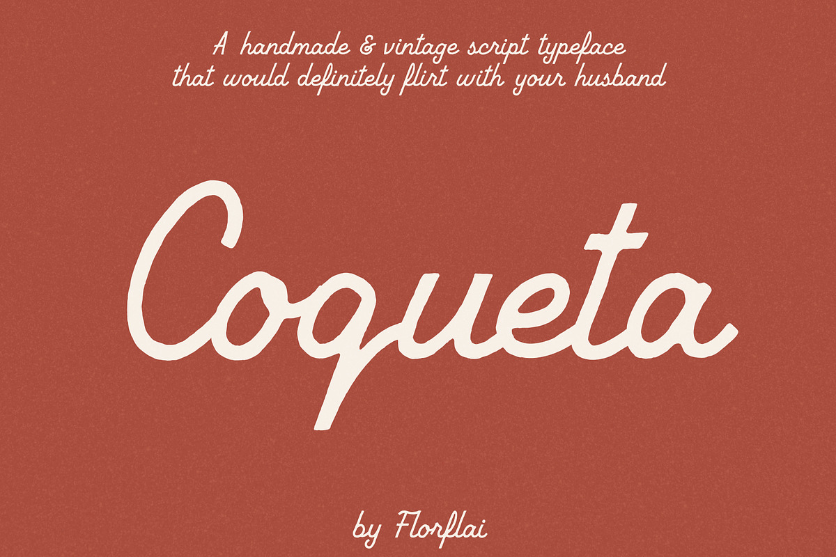 Coqueta font, a Script Font by Florflai (Photo 1 of 5)