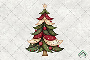 Whimsical Christmas Tree Clipart, an Illustration by Craft Nest (Thumbnail 1 of 6)