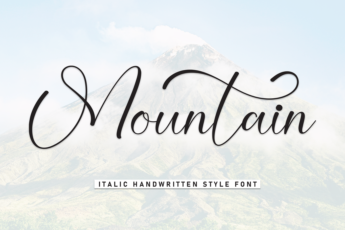 Mountain | Script Font, a Handwritten Font by Scratchones (Photo 1 of 9)