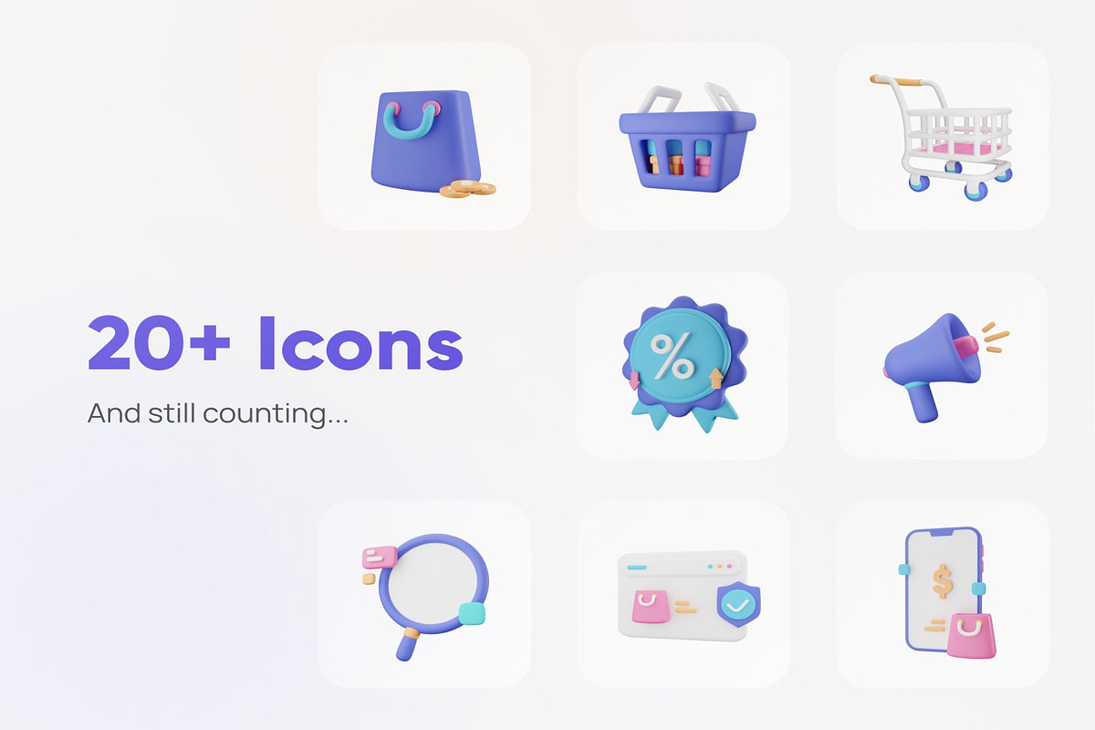 Commercially -E-Commerce 3D Icon Set, a Textures & Material 3D Model by Lumina_ui_ux202 (Photo 7 of 8)