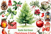 Rustic Red Green Christmas Winter, an Illustration by Craft Nest (Thumbnail 1 of 5)