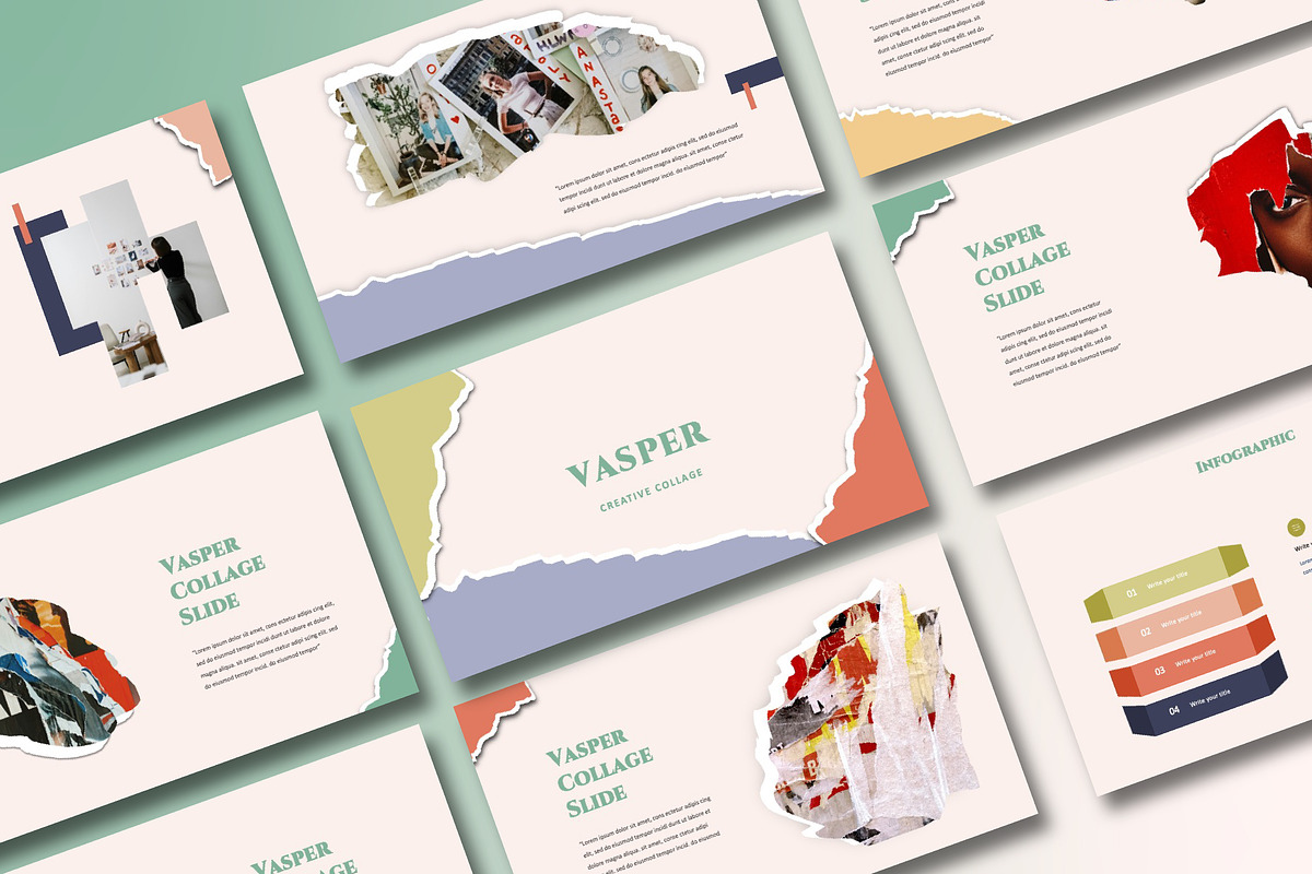Vasper Collage PowerPoint, a Presentation Template by Overcloud (Photo 1 of 4)