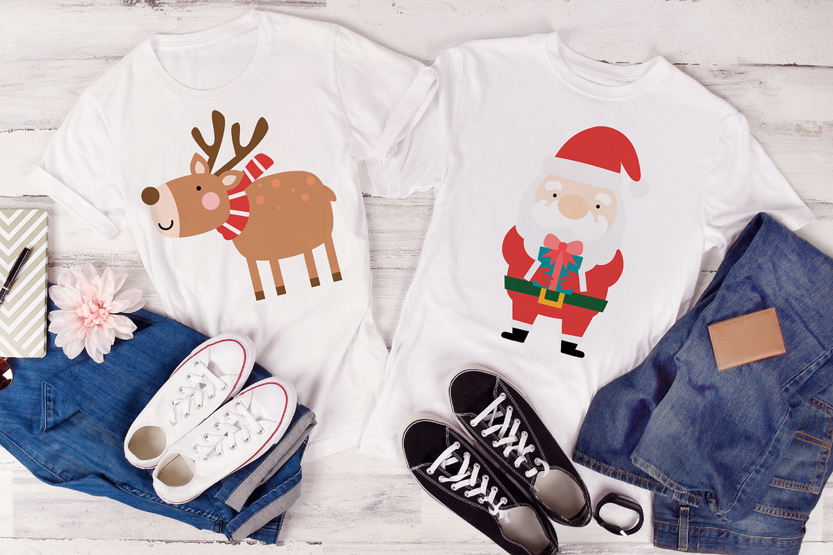 Santa & Elf Flat Clipart, Christmas, a Decorative Illustration by Noey smiley (Photo 3 of 6)