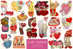 Retro Valentine's Day Clip Art