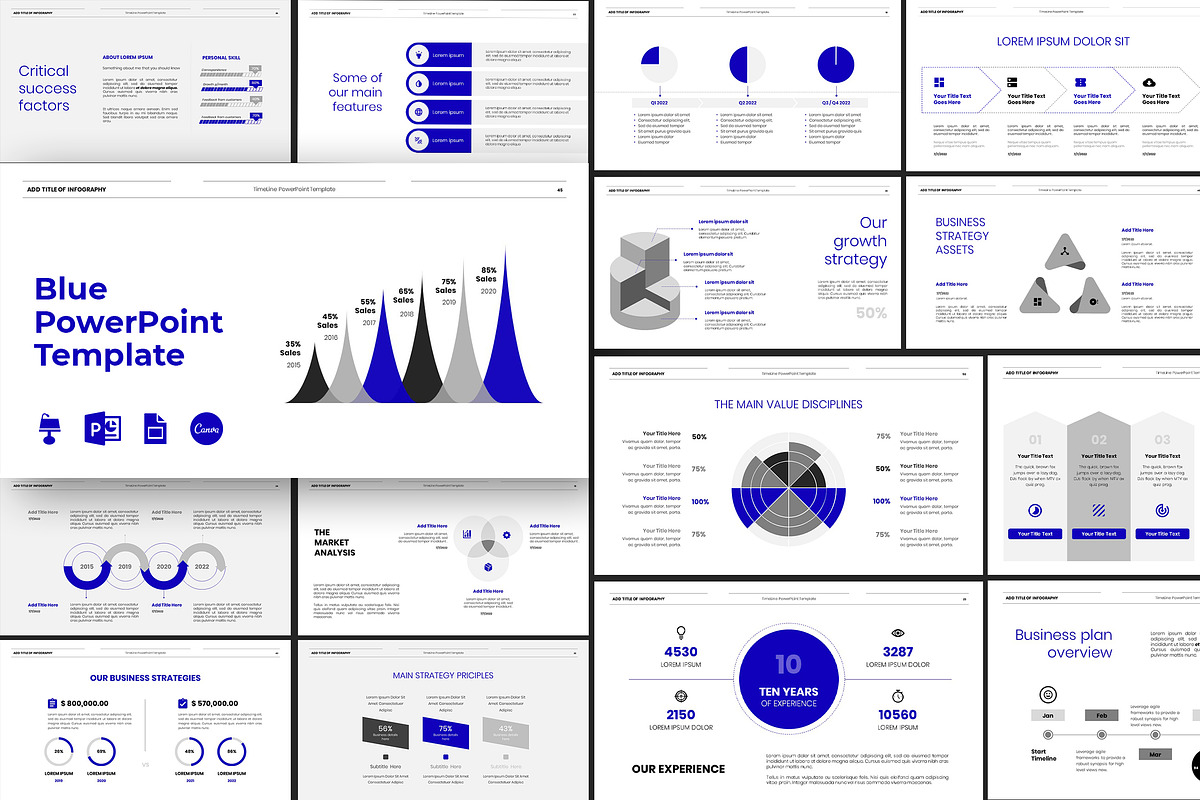 Blue PowerPoint Template, a Presentation Template by Artemis-products (Photo 1 of 9)