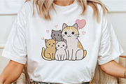 Cute Cat Family Embroidery Design, a Graphic by CraftArtStudio (Thumbnail 4 of 4)