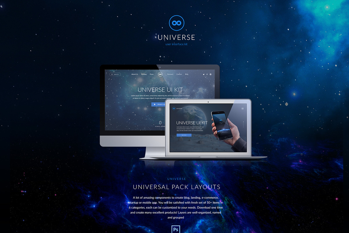 Universe UI Kit, an UI Kit Template by ulnda