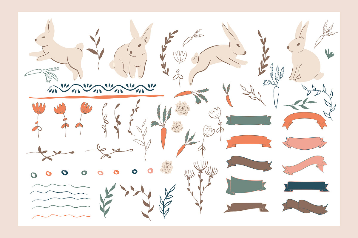 Easter bunny clipart, an Object Illustration by svetlatek (Photo 3 of 9)