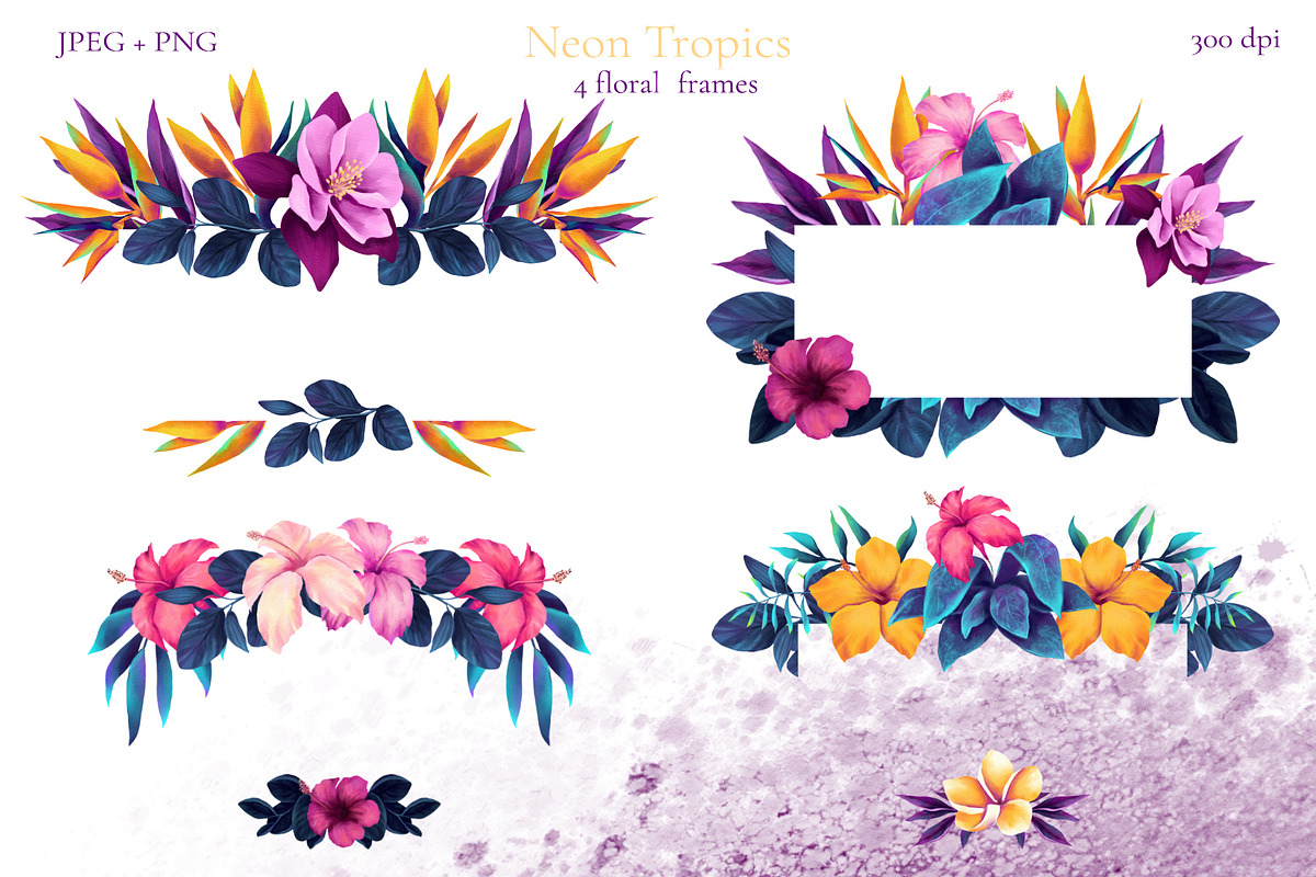 Neon Tropics watercolor, an Object Graphic by Salted Galaxy (Photo 5 of 16)