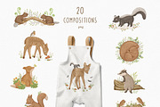 Woodland animals. Alphabet & Pattern, an Animal Illustration by polikarpovaart (Thumbnail 2 of 12)