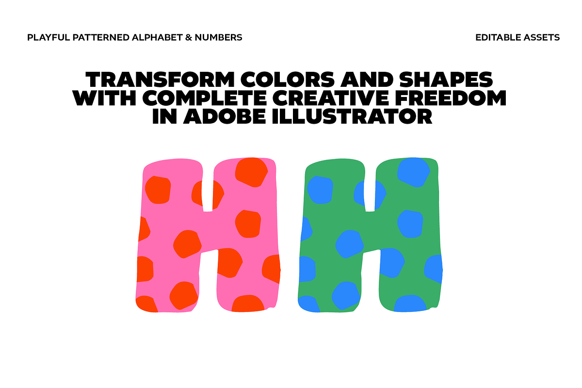 Playful Patterned Alphabet & Numbers, an Object Graphic by Studio Mei Design (Photo 4 of 4)