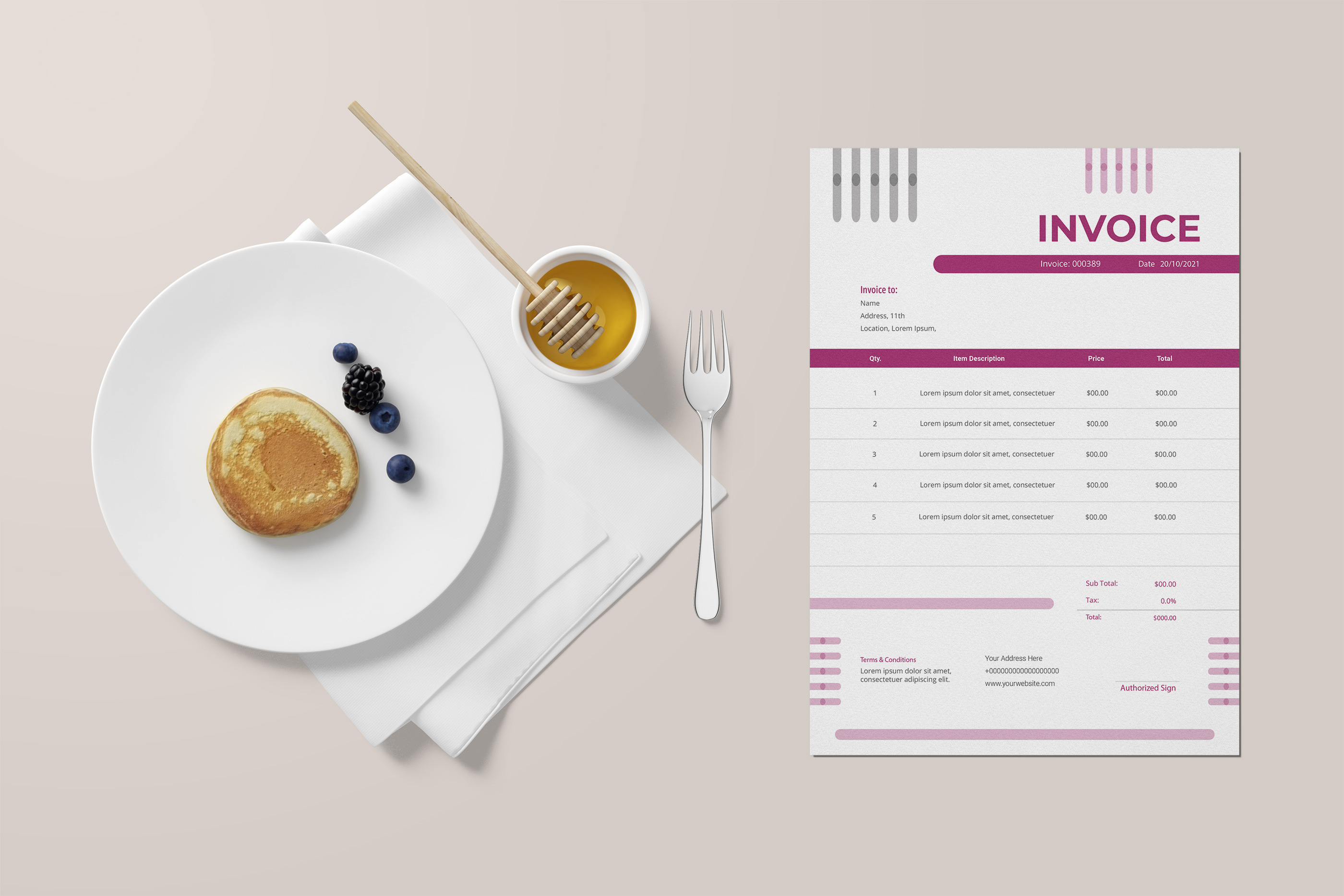 Payment Document Invoice Design, a Stationery Template by hkmonir