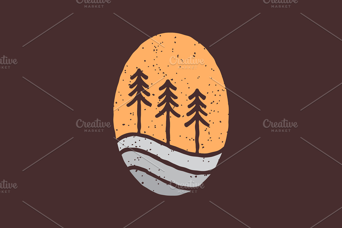pine tree spruce forest sunset logo, a Branding & Logo Template by devastd