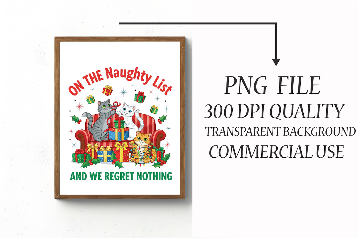 Vintage Christmas PNG, Cat, a Graphic by Libby Wishes (Photo 2 of 4)