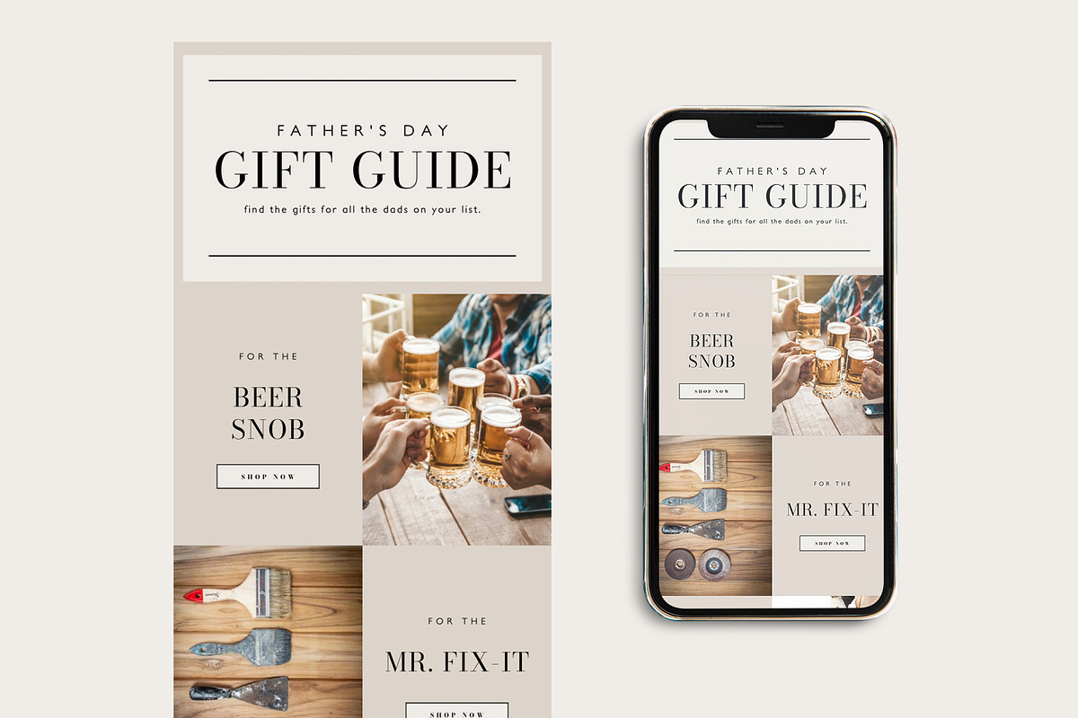 Father's Day Gift Guide Email Canva, an Email Template by KikiBunnyCreative (Photo 5 of 7)