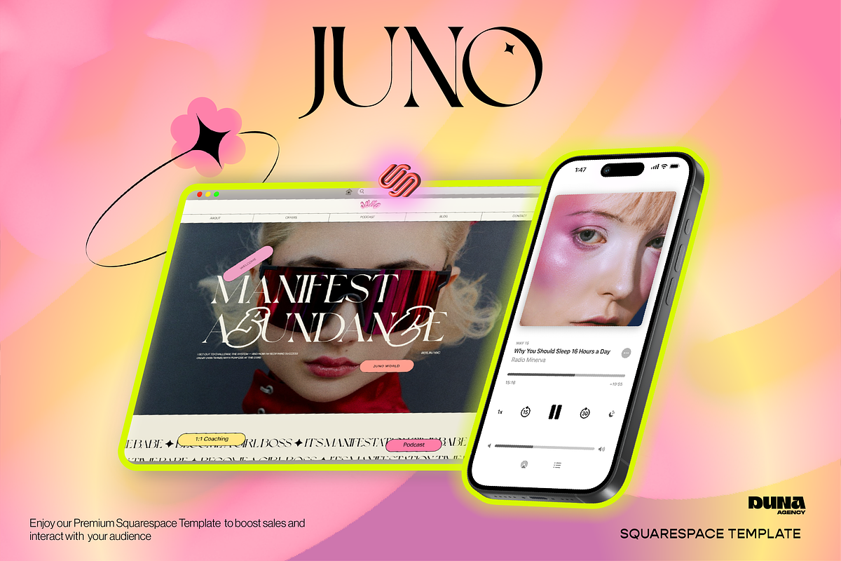 Premium Squarespace Template - JUNO, a Squarespace Template by dunagency (Photo 1 of 9)
