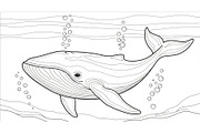 Whale Line Art Vector Bundle, an Illustration by yasushie (Thumbnail 16 of 51)