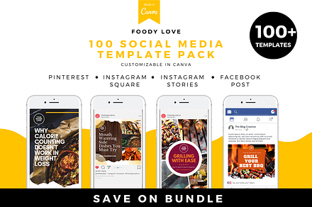 Food Canva Social Media Template, a Marketing Template by The Blog Creative