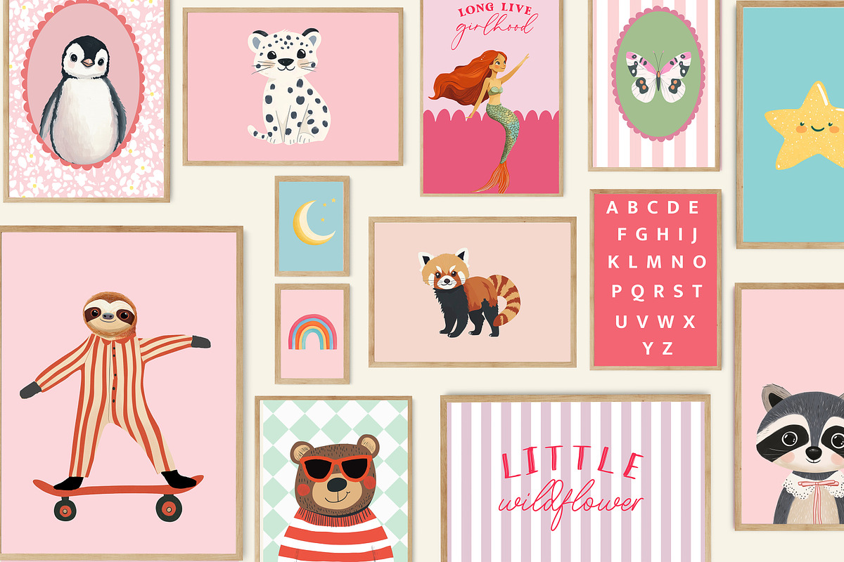 Girls Nursery Prints Bundle, a Background Graphic by Artemsky (Photo 9 of 13)