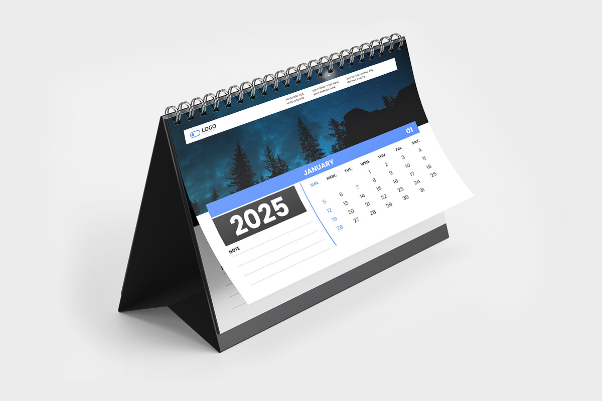 2025 desk calendar design template, a Stationery Template by Tanmoy Topu