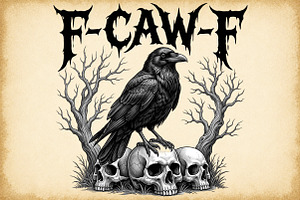 Crow Raven PNG, F-CAW-F Funny, a Work Illustration by Sublimation Artist