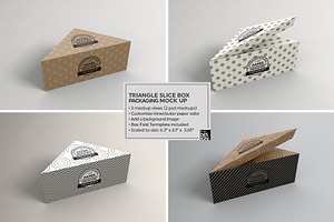 Cake Slice Box Packaging Mockup