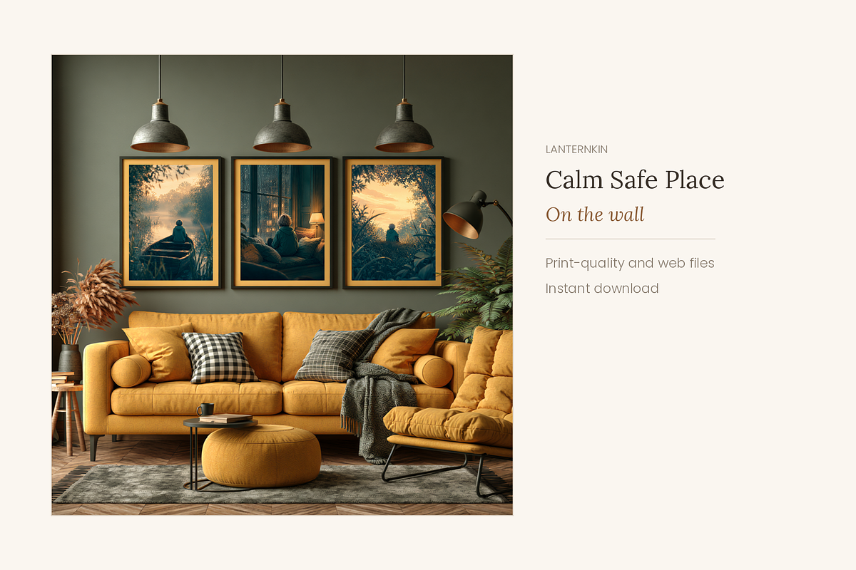 Calm Safe Place, Set of 10, a Decorative Illustration by LanternkinStudio (Photo 2 of 11)