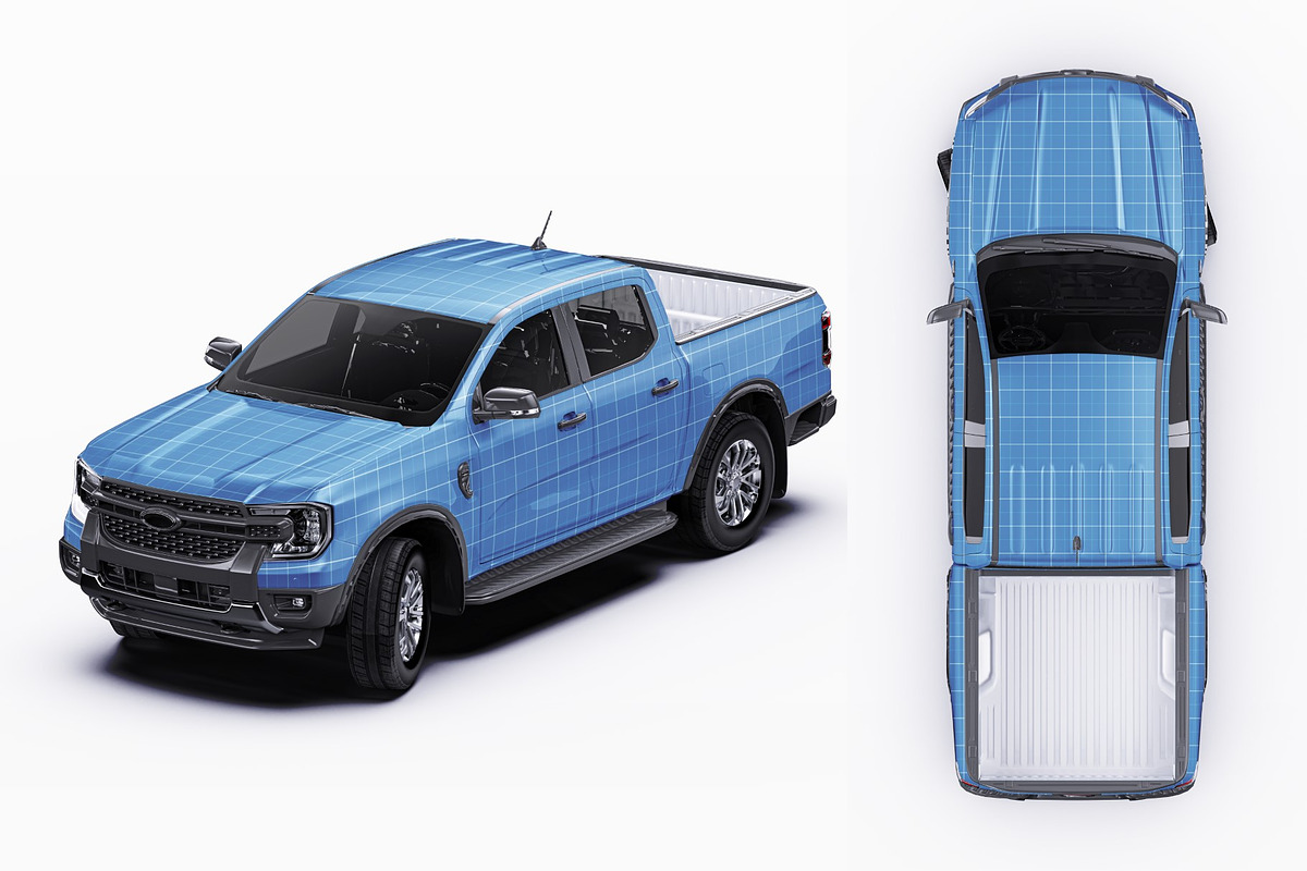 Modern Double Cab Pickup Mockup Set, a Product Mockup by Halal Graphic Studio (Photo 12 of 15)