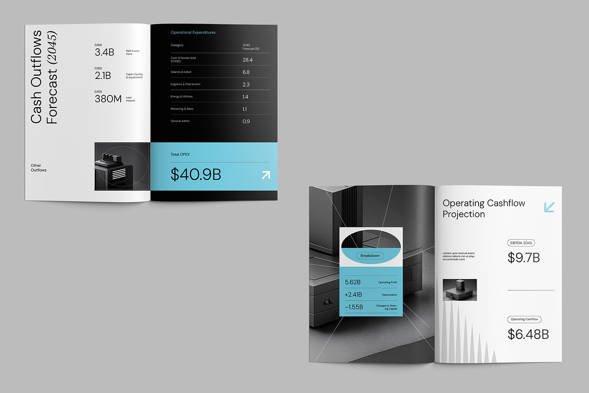 Modern Geometric Cashflow Forecast, a Brochure Template by fakhroo (Photo 6 of 13)