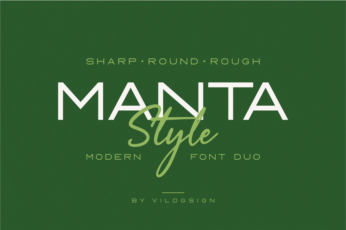 Manta Style Modern Font Duo, a Sans Serif Font by Vilogsign (Photo 1 of 9)